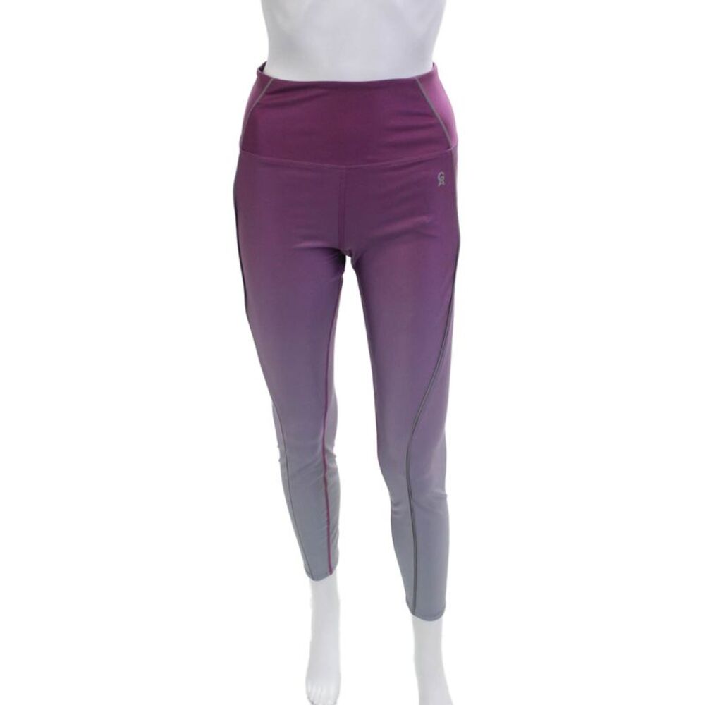 Good American Womens Ankle Leggings Purple Solid Polyester Elastane Size 2